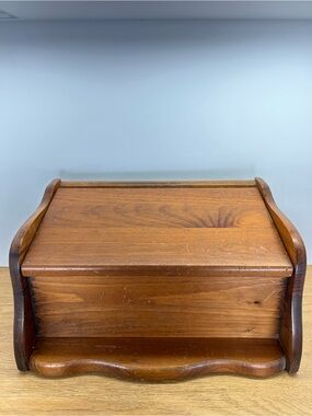 Vintage Wooden Bread Box Rustic Kitchen Storage Farmhouse Decor